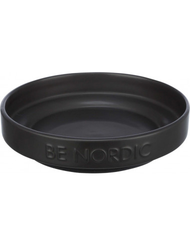 BE NORDIC skål, låg, keramik/gummi, 0.3 l/ø 16 cm, svart