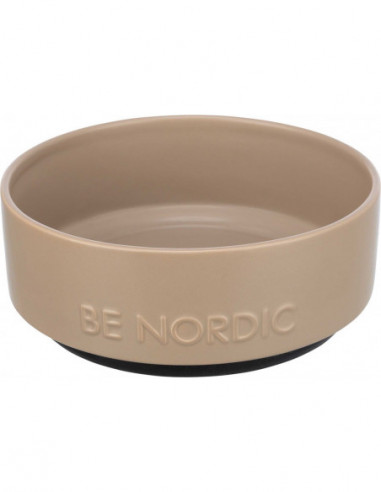 BE NORDIC skål, keramik/gummi, 1.2 l/ø 18 cm, taupe