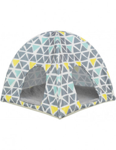 Sunny tält, marsvin/dvärgkanin, 37 × 35 × 37 cm, multifärgad/grå