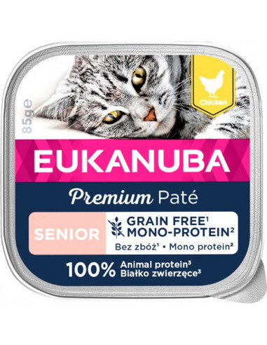 *Euk Cat GF Senior Chicken Paté Mono 85 g
