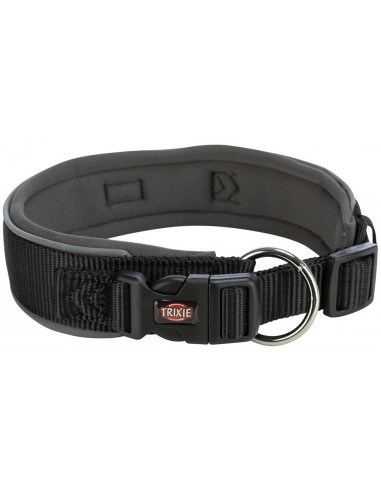 (BV)Premium halsband, extra bred, L-XL: 53-62 cm/50 mm, svart/grafit