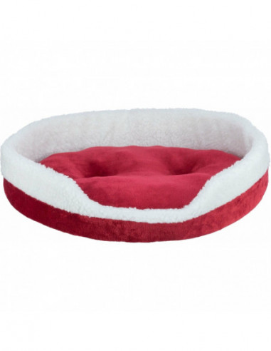 Xmas bed Nevio, round, 70 × 60 cm, white/red