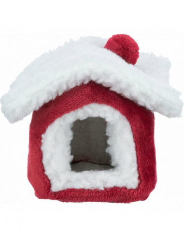 Xmas cuddly cave, mice/hamsters, 15 × 12 × 15 cm, red/white
