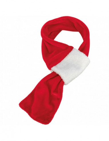 Xmas scarf, flannel look/plush, 70 cm, red/white
