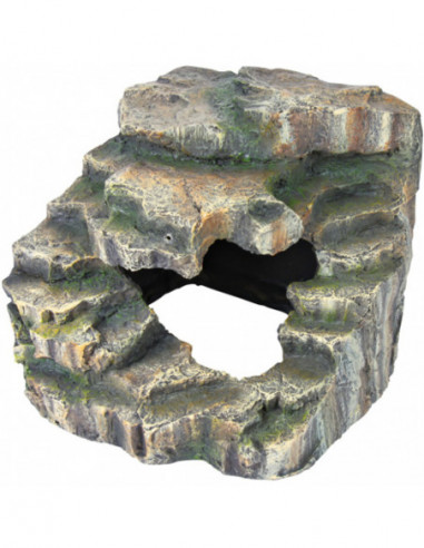 Hörnsten med grotta och plattform, 19 × 17 × 17 cm