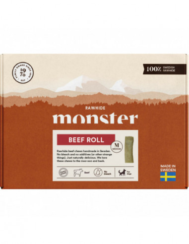 Monster Rawhide Beef Roll Medium Box 11 pcs