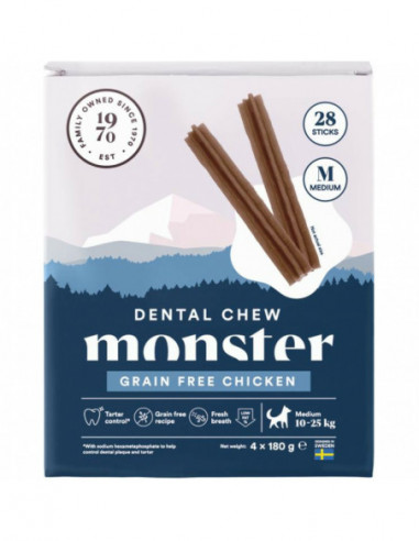 Monster Dog Dental Chew Grain Free Chicken Medium Month 28 pcs 720 g