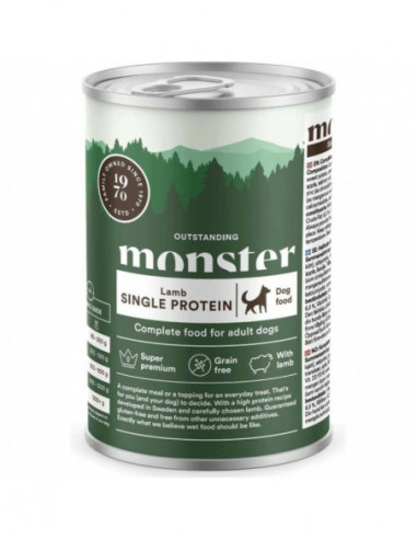 Monster Dog Adult Single Protein Lamb Can 400 g
