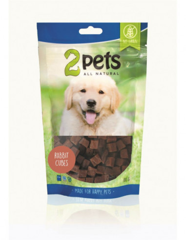 2pets Dogsnack Rabbit Cubes, 100 g