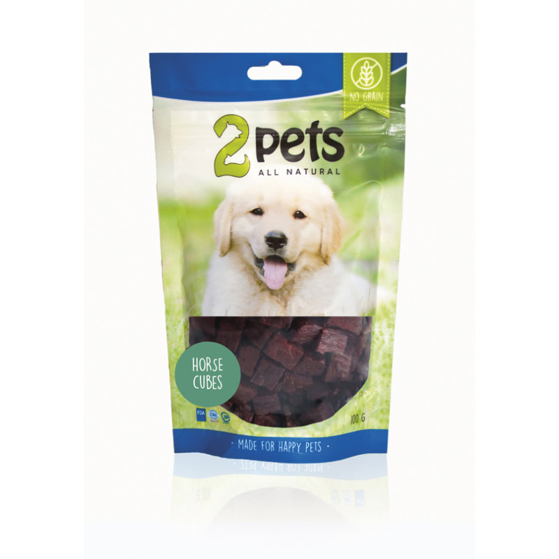 2pets Dogsnack Horse Cubes, 100 g
