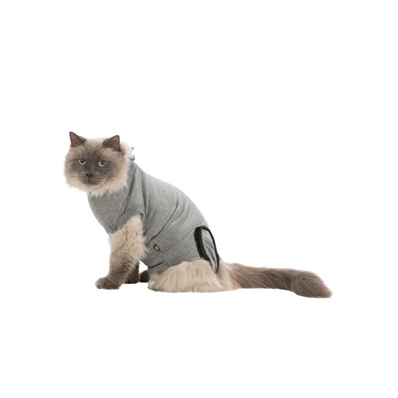 Skyddande body för katt, M-L, grå