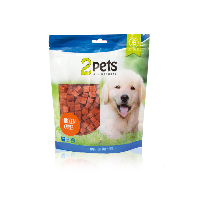 2pets Dogsnack Chicken Cubes, 400 g