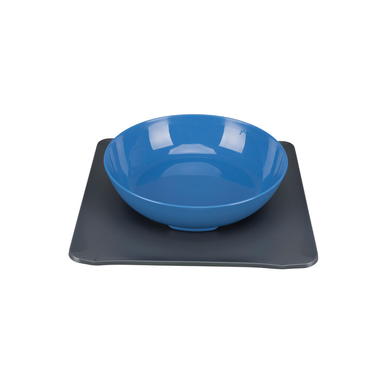 Yummynator, non-slip matskålset, 850 ml/24 × 24 cm, blå/grå