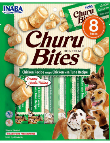 CHURU DOG BITES CHICKEN WRAPS WITH TUNA 8ST