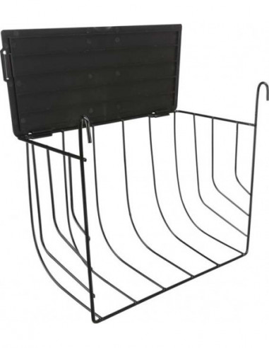 Höhäck, hängande, med lock, metall, 25 × 18 × 12 cm, svart