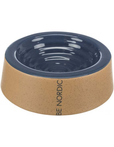 BE NORDIC skål, keramik, 0.8 l/ø 25 cm, mörkblå/beige