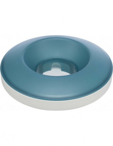 Slow Feed Rocking bowl, plast/TPR, 0.5 l/ø 23 cm, grå/blå
