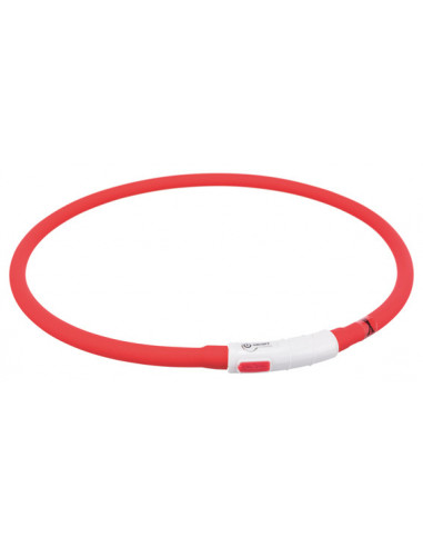 Flash light ring USB, silikon, XS-XL: 70 cm/ø 10 mm, röd