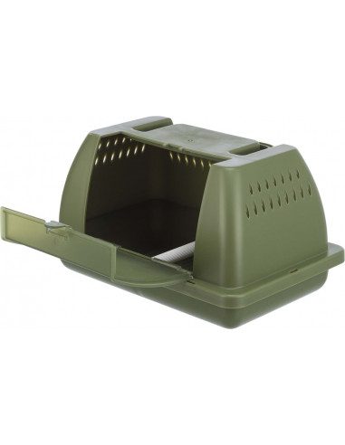 Transportbox, fågel/smådjur, 24 × 13 × 16 cm, olivgrön